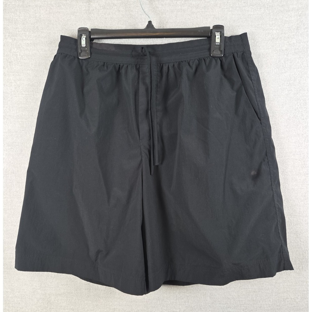 Athleta Drift Mid‎ Rise Bermuda Shorts Womens M Black Drawstring Relaxed Hiking